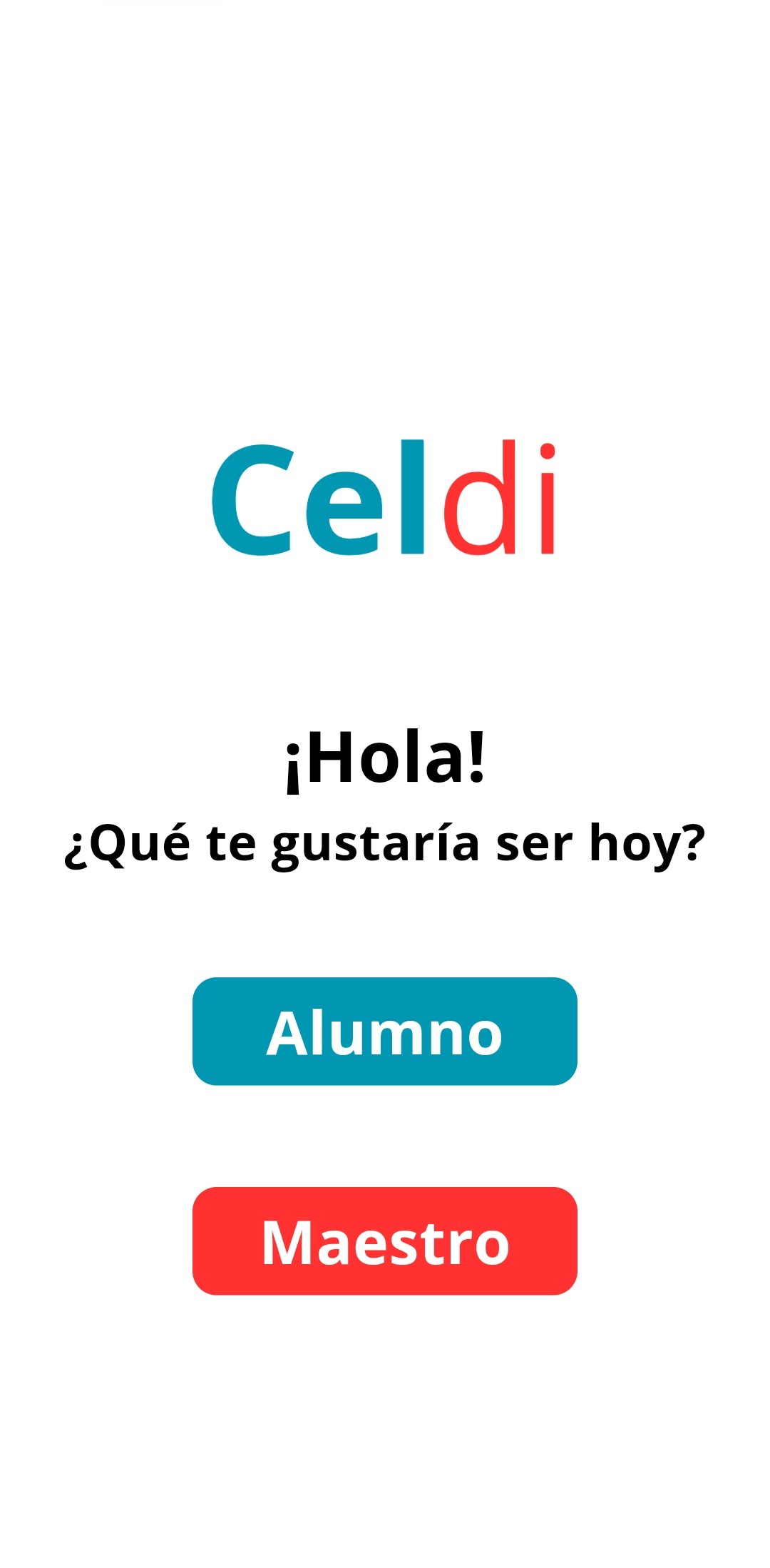 Pantalla principal de Celdi App